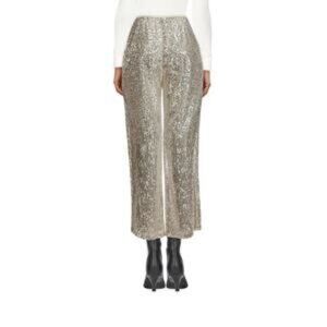 NEW FORTE FORTE the trousers in micro‚Äìsequins in light gold